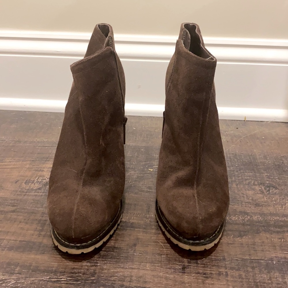 BCBG heeled platform booties